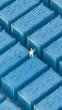 The world of containers captured by aerial photography