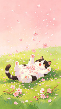 万花丛中一只猫