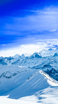 Overlooking the snow-capped mountains