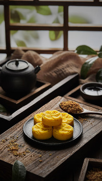 A plate of Osmanthus cake at the end of the year