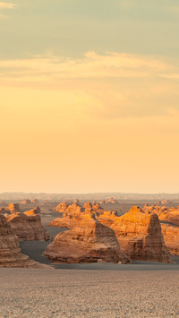 The Spectacular Sunrise over the Dunhuang Yardang