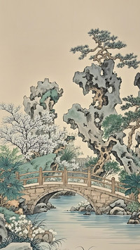 丹青勾勒，庭院清幽