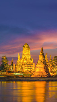 Old Temple wat Chaiwatthanaram of Ayutthaya Province