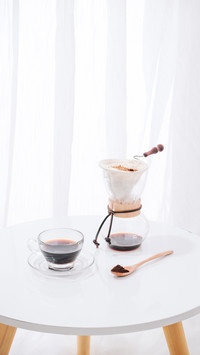 Pour over Drip Process Coffee in Retro Filter Effect