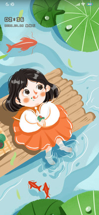 夏叶彩鱼女孩