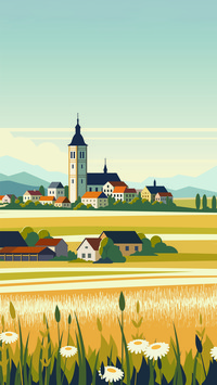 Countryside landscape vector illustration