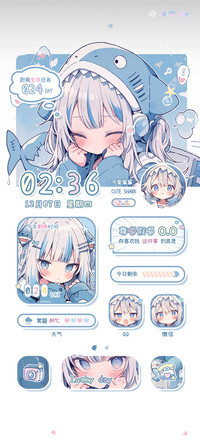 可爱鲨鲨漫画少女