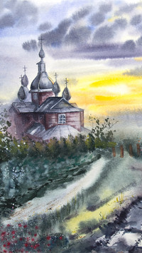 Countryside oil painting