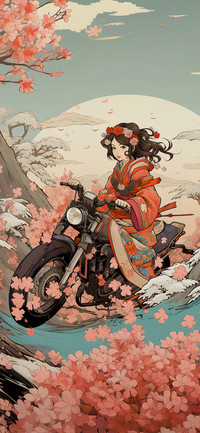 机车美女 双动态