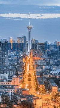 City And TV Tower in The Evening