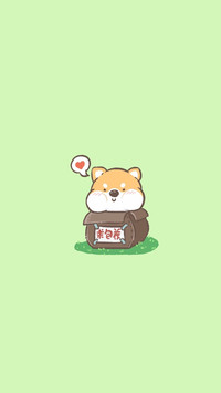 可爱卡通柯基犬手绘图片壁纸