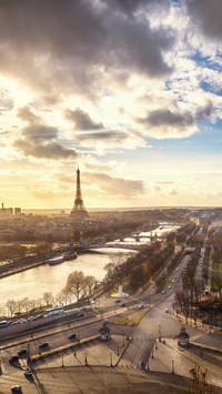 Sunset at the Eiffel Tower in Paris