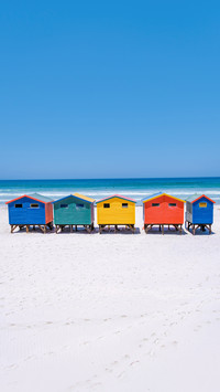 Colorful beach house at Muizenberg beach Cape Town