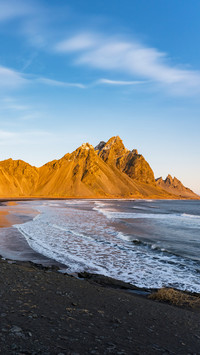 Vestrahorn mountain in iceland at morning
