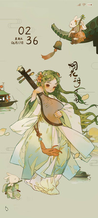 和风乐师兔 墨绿轩