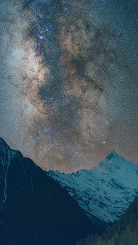 Rain collapsing starry sky