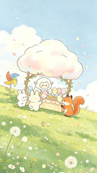 治愈卡通插画壁纸-锐景创意