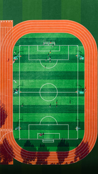 Overlooking the game on the football field