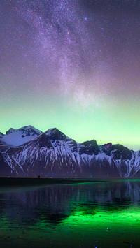 The milky way and the northern lights