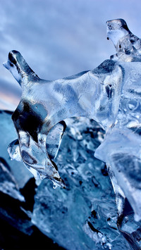 Crystal glacier ice