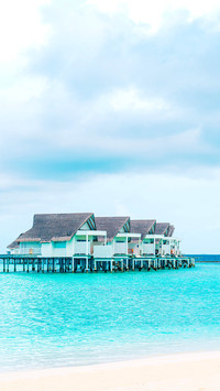 Beautiful tropical Maldives resort hotel and island