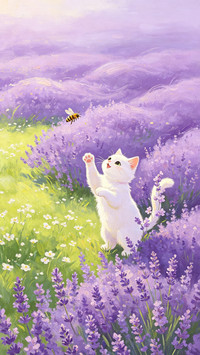 万花丛中一只猫