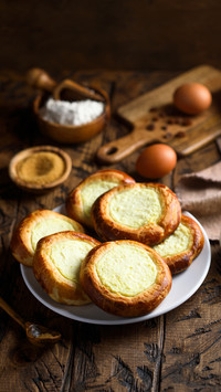 Homemade cottage cheese pastry on a white plate