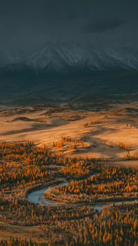 Winding River in the Mountain Valley