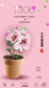 花儿满堂开+3种动画锁屏