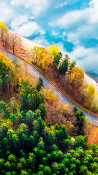 Aerial photography under the autumn sky