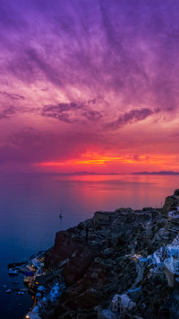 Sunset over santorini