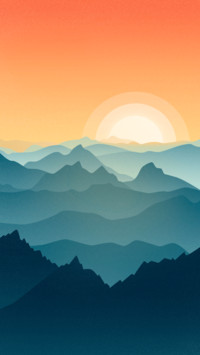 山间夕阳
