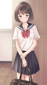 羞涩的制服少女