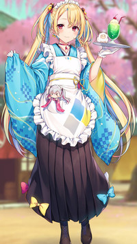 可爱的围裙少女