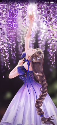紫藤花下
