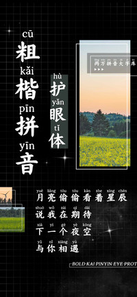 粗楷拼音护眼体