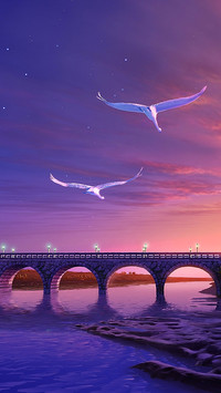 夕阳西下暮色临