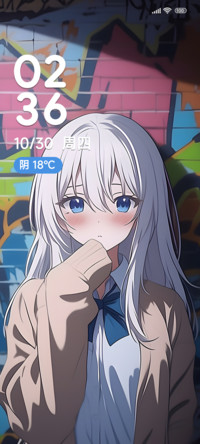银发涂鸦动漫少女