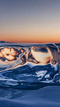 The blue ice and shadow of lake baikal