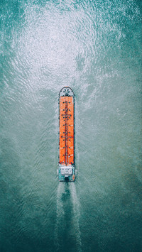 Overlooking Cargo ship in the ocean ©SSSSwagger