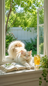 Adorable vacation cat