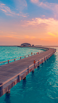 Maldives island sunset