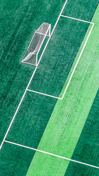 Aerial photography of green football field