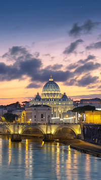 Famous View on Vatican in Rome during sunset