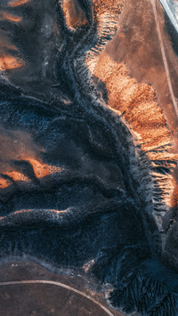 Abstract natural highangle art of canyon texture