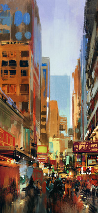 城市插画-拍信图库