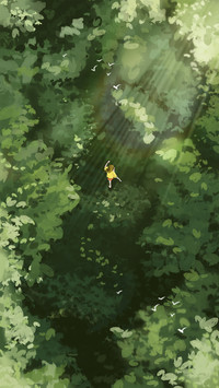 Girl Lying in Forest