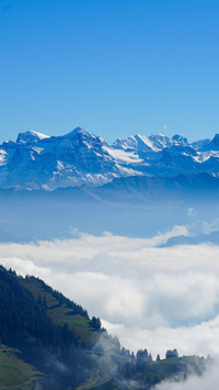 Switzerland under the blue sky