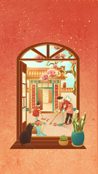 Painting on folk customs sending off poor days on the
