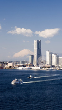 Mt fuji and minato mirai yokohama kanagawa prefecture